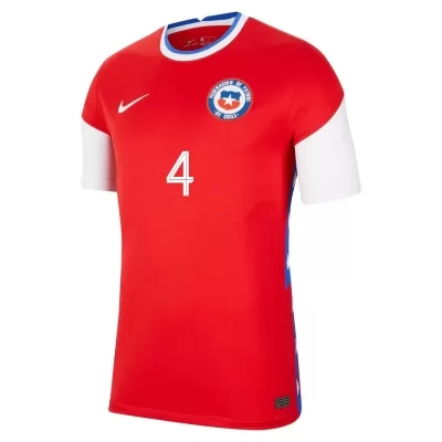 Femme Équipe du Chili de football Maillot Mauricio Isla #4 Tenues Domicile Rouge 2021