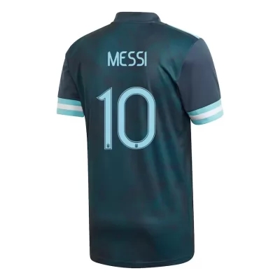Femme Équipe d'Argentine de football Maillot Lionel Messi #10 Tenues Extérieur Bleu Foncé 2021