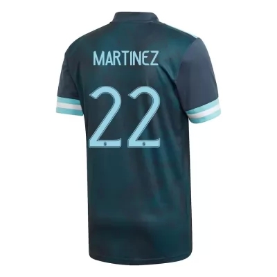 Femme Équipe d'Argentine de football Maillot Lautaro Martinez #22 Tenues Extérieur Bleu Foncé 2021