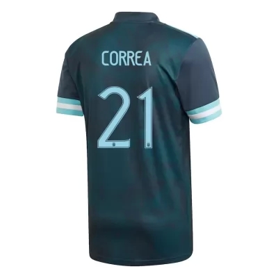 Enfant Équipe d'Argentine de football Maillot Angel Correa #21 Tenues Extérieur Bleu Foncé 2021
