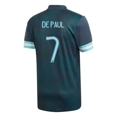 Homme Équipe d'Argentine de football Maillot Rodrigo de Paul #7 Tenues Extérieur Bleu Foncé 2021
