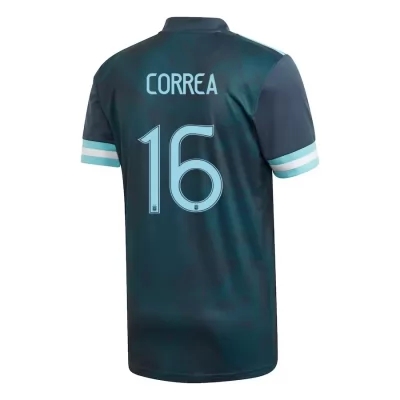 Femme Équipe d'Argentine de football Maillot Joaquin Correa #16 Tenues Extérieur Bleu Foncé 2021