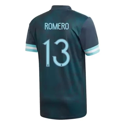 Femme Équipe d'Argentine de football Maillot Cristian Romero #13 Tenues Extérieur Bleu Foncé 2021