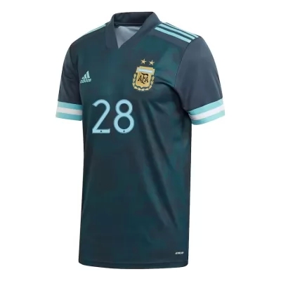 Femme Équipe d'Argentine de football Maillot Juan Musso #28 Tenues Extérieur Bleu Foncé 2021