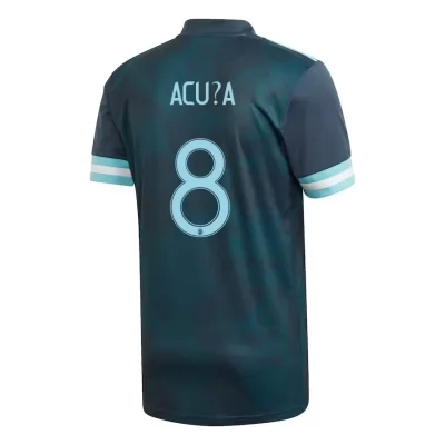 Homme Équipe d'Argentine de football Maillot Marcos Acuña #8 Tenues Extérieur Bleu Foncé 2021