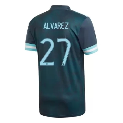 Femme Équipe d'Argentine de football Maillot Julian Alvarez #27 Tenues Extérieur Bleu Foncé 2021