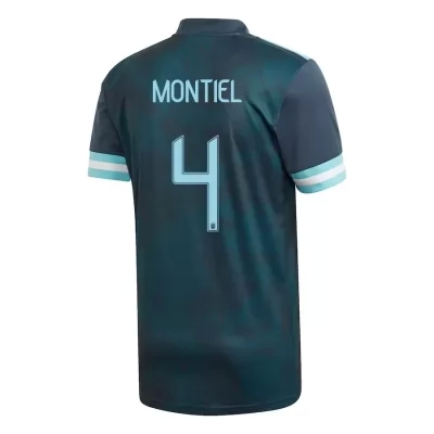Femme Équipe d'Argentine de football Maillot Gonzalo Montiel #4 Tenues Extérieur Bleu Foncé 2021