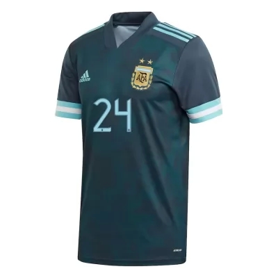 Femme Équipe d'Argentine de football Maillot Papu Gomez #24 Tenues Extérieur Bleu Foncé 2021