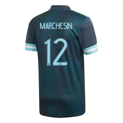 Enfant Équipe d'Argentine de football Maillot Agustin Marchesin #12 Tenues Extérieur Bleu Foncé 2021