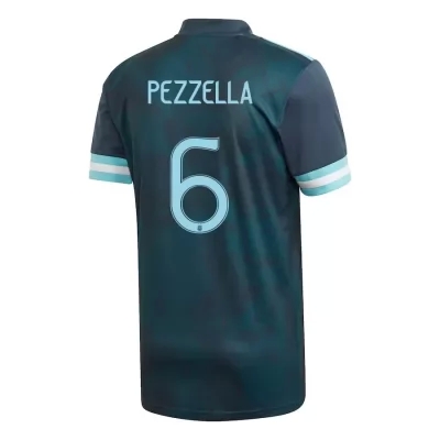 Femme Équipe d'Argentine de football Maillot German Pezzella #6 Tenues Extérieur Bleu Foncé 2021