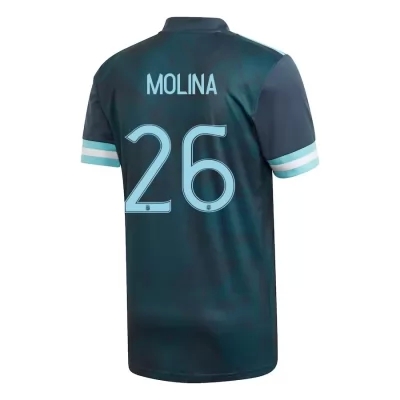 Enfant Équipe d'Argentine de football Maillot Nahuel Molina #26 Tenues Extérieur Bleu Foncé 2021