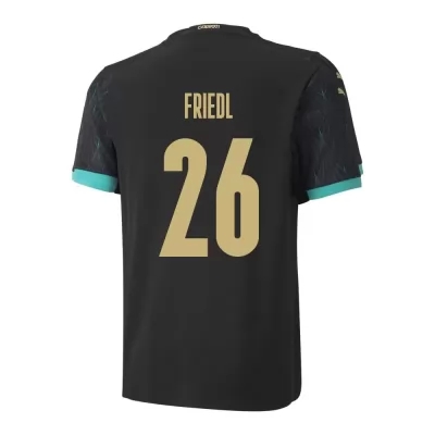 Femme Équipe d'Autriche de football Maillot Marco Friedl #26 Tenues Extérieur Noir 2021