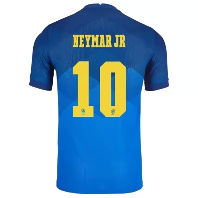 Homme Équipe du Brésil de football Maillot Neymar #10 Tenues Extérieur Bleu 2021