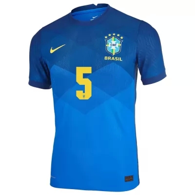 Femme Équipe du Brésil de football Maillot Casemiro #5 Tenues Extérieur Bleu 2021