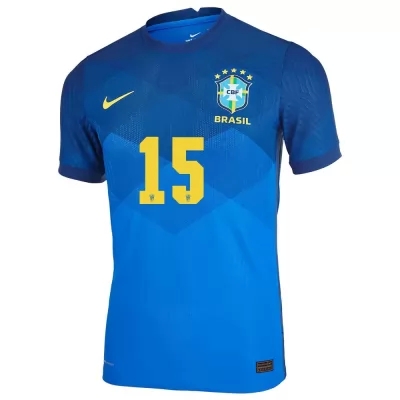 Femme Équipe du Brésil de football Maillot Fabinho #15 Tenues Extérieur Bleu 2021