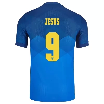Femme Équipe du Brésil de football Maillot Gabriel Jesus #9 Tenues Extérieur Bleu 2021