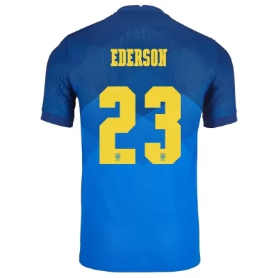 Enfant Équipe du Brésil de football Maillot Ederson #23 Tenues Extérieur Bleu 2021
