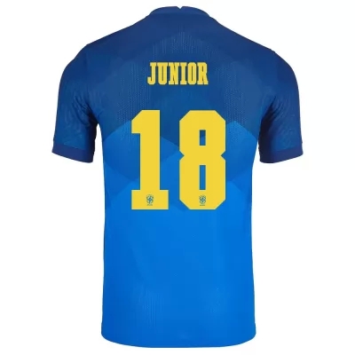 Femme Équipe du Brésil de football Maillot Vinicius Junior #18 Tenues Extérieur Bleu 2021
