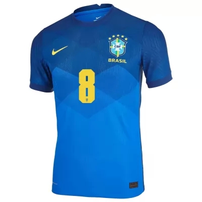 Femme Équipe du Brésil de football Maillot Fred #8 Tenues Extérieur Bleu 2021