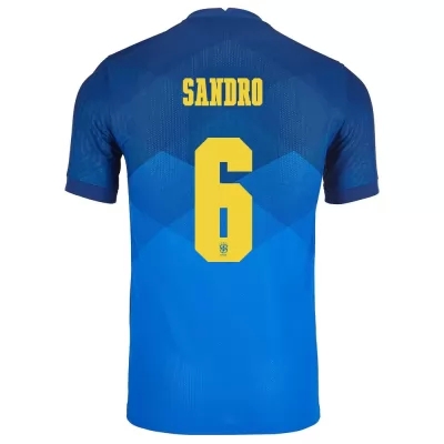 Enfant Équipe du Brésil de football Maillot Alex Sandro #6 Tenues Extérieur Bleu 2021