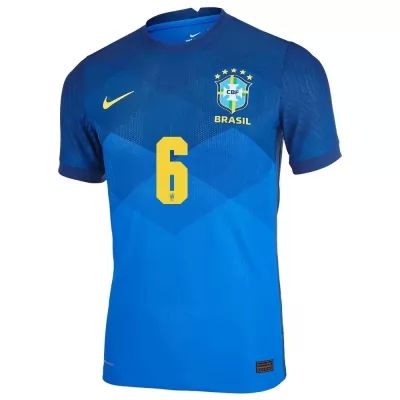 Femme Équipe du Brésil de football Maillot Alex Sandro #6 Tenues Extérieur Bleu 2021