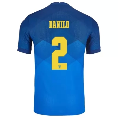 Homme Équipe du Brésil de football Maillot Danilo #2 Tenues Extérieur Bleu 2021