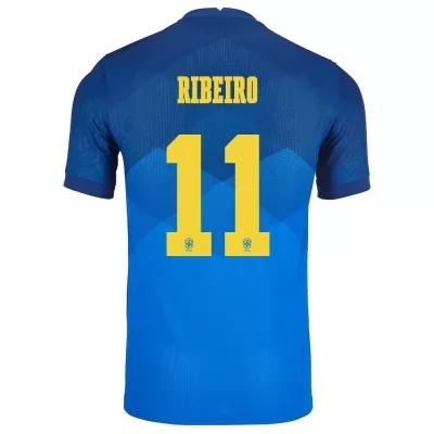 Enfant Équipe du Brésil de football Maillot Everton Ribeiro #11 Tenues Extérieur Bleu 2021