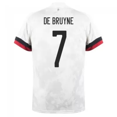 Femme Équipe de Belgique de football Maillot Kevin De Bruyne #7 Tenues Extérieur Blanc Noir 2021