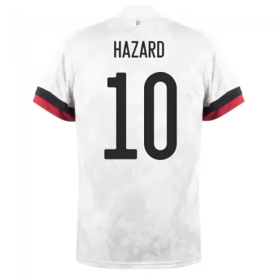 Femme Équipe de Belgique de football Maillot Eden Hazard #10 Tenues Extérieur Blanc Noir 2021