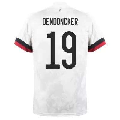 Femme Équipe de Belgique de football Maillot Leander Dendoncker #19 Tenues Extérieur Blanc Noir 2021