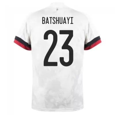 Femme Équipe de Belgique de football Maillot Michy Batshuayi #23 Tenues Extérieur Blanc Noir 2021