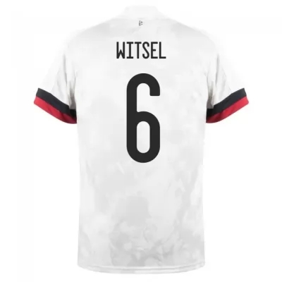 Femme Équipe de Belgique de football Maillot Axel Witsel #6 Tenues Extérieur Blanc Noir 2021