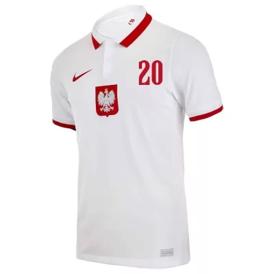 Femme Équipe de Pologne de football Maillot Piotr Zielinski #20 Tenues Extérieur Blanc 2021