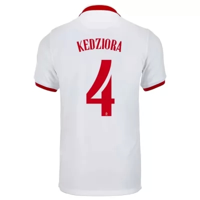 Enfant Équipe De Pologne De Football Maillot Tomasz Kedziora #4 Tenues Extérieur Blanc 2021