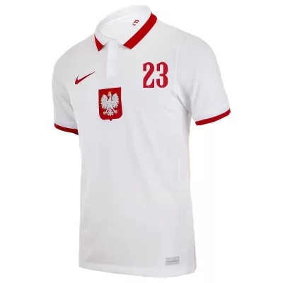 Femme Équipe de Pologne de football Maillot Dawid Kownacki #23 Tenues Extérieur Blanc 2021