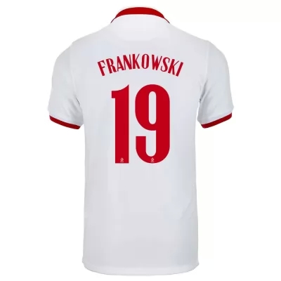 Femme Équipe De Pologne De Football Maillot Przemyslaw Frankowski #19 Tenues Extérieur Blanc 2021