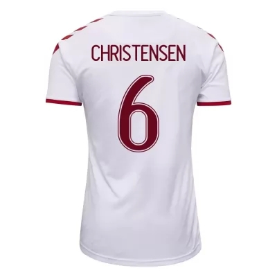 Femme Équipe du Danemark de football Maillot Andreas Christensen #6 Tenues Extérieur Blanc 2021