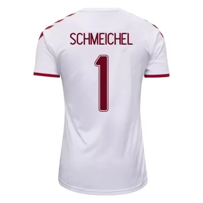 Femme Équipe du Danemark de football Maillot Kasper Schmeichel #1 Tenues Extérieur Blanc 2021