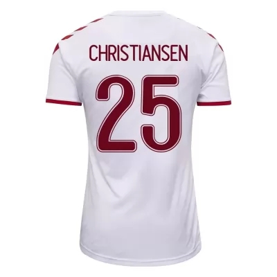 Femme Équipe du Danemark de football Maillot Anders Christiansen #25 Tenues Extérieur Blanc 2021