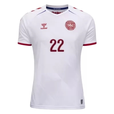 Femme Équipe du Danemark de football Maillot Frederik Ronnow #22 Tenues Extérieur Blanc 2021
