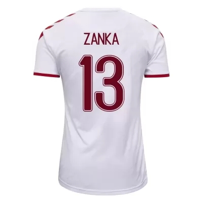 Femme Équipe du Danemark de football Maillot Zanka #13 Tenues Extérieur Blanc 2021