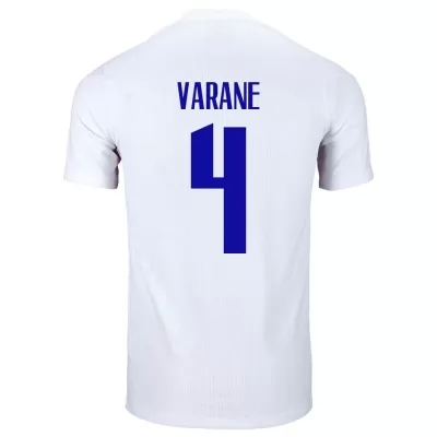 Enfant Équipe de France de football Maillot Raphaël Varane #4 Tenues Extérieur Blanc 2021