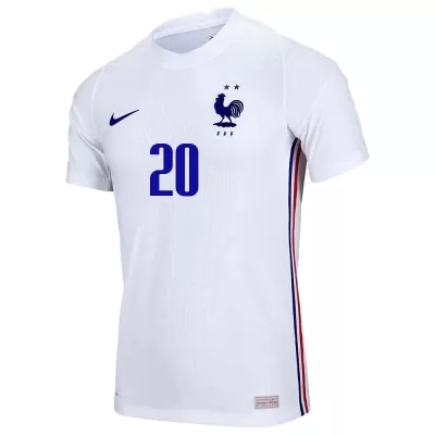 Femme Équipe de France de football Maillot Kingsley Coman #20 Tenues Extérieur Blanc 2021