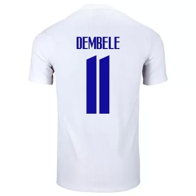 Enfant Équipe de France de football Maillot Ousmane Dembele #11 Tenues Extérieur Blanc 2021