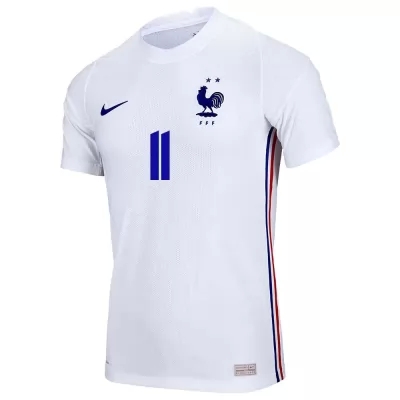 Femme Équipe de France de football Maillot Ousmane Dembele #11 Tenues Extérieur Blanc 2021