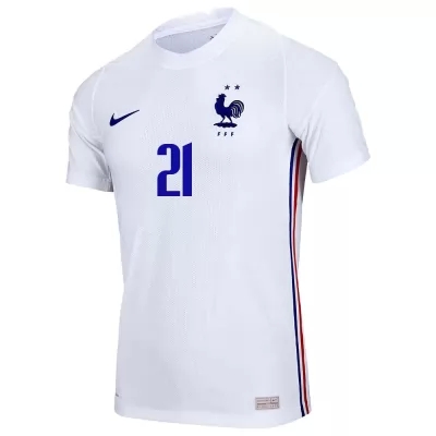 Femme Équipe de France de football Maillot Lucas Hernandez #21 Tenues Extérieur Blanc 2021