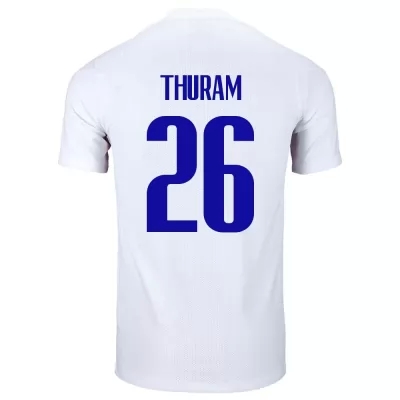 Femme Équipe de France de football Maillot Marcus Thuram #26 Tenues Extérieur Blanc 2021