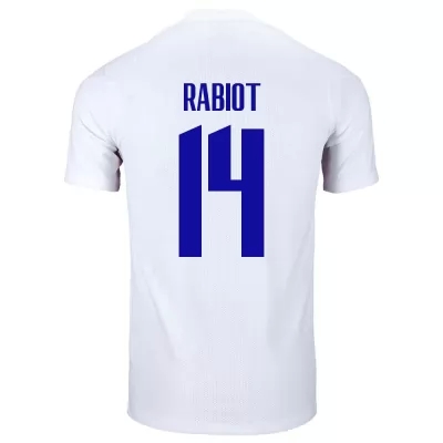 Enfant Équipe de France de football Maillot Adrien Rabiot #14 Tenues Extérieur Blanc 2021