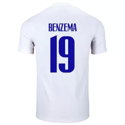 Enfant Équipe de France de football Maillot Karim Benzema #19 Tenues Extérieur Blanc 2021