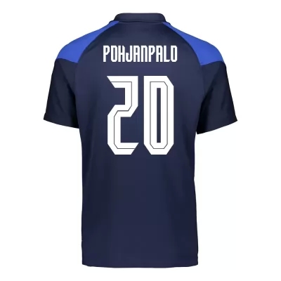 Femme Équipe de Finlande de football Maillot Joel Pohjanpalo #20 Tenues Extérieur Bleu Foncé 2021